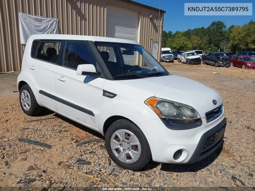 KIA SOUL 2012, VIN KNDJT2A55C7389795