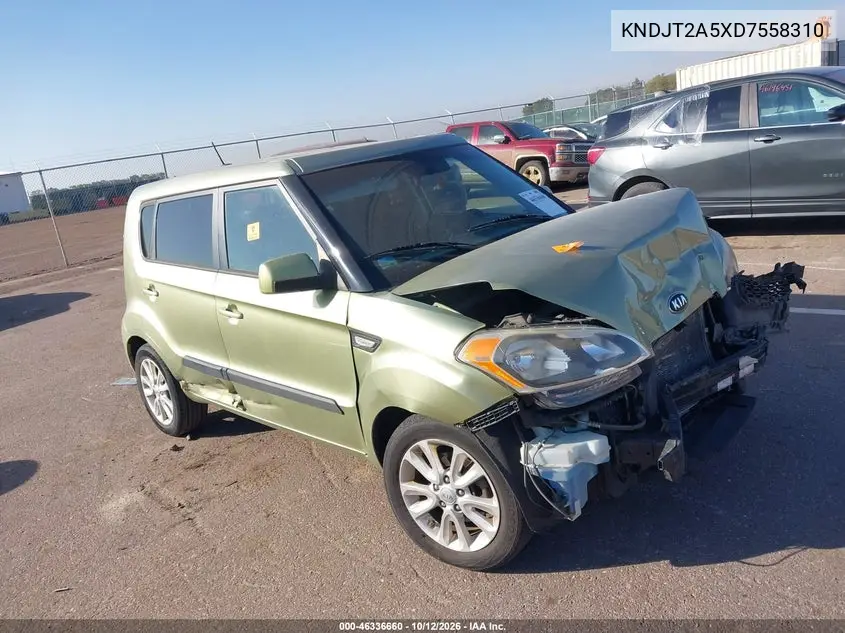 KIA SOUL 2013, VIN KNDJT2A5XD7558310