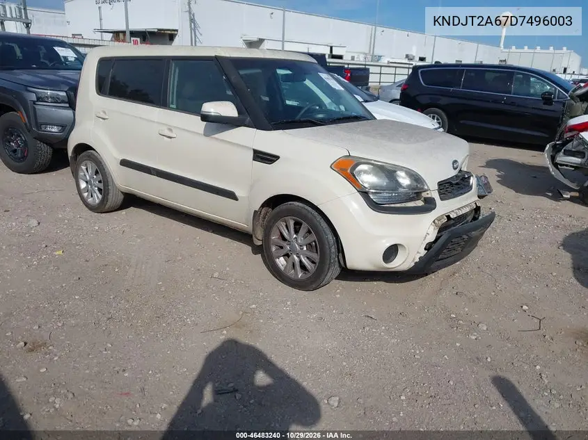 KIA SOUL 2013, VIN KNDJT2A67D7496003