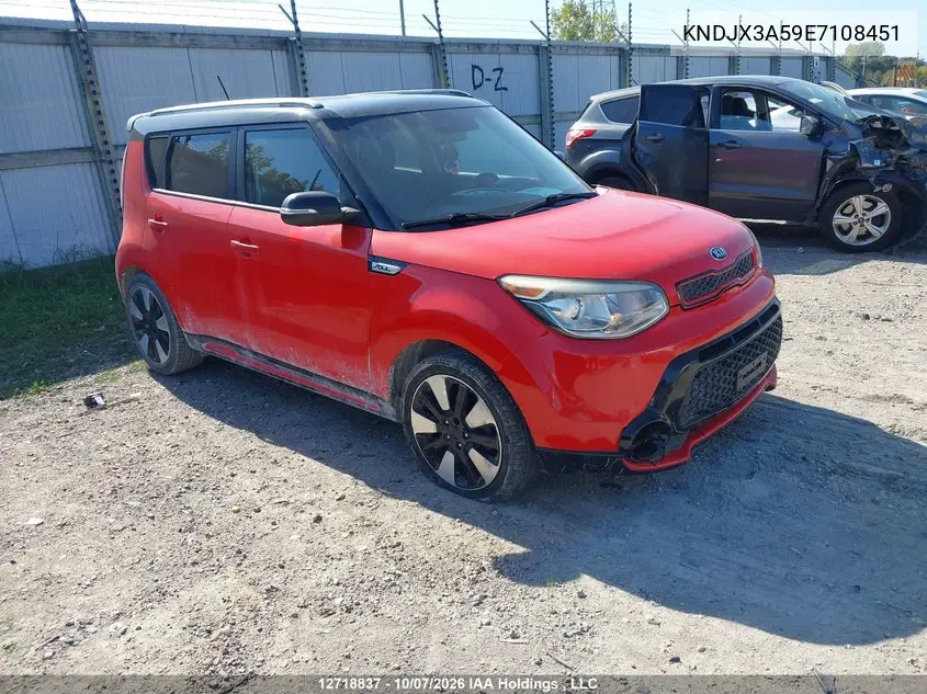 KIA SOUL 2014, VIN KNDJX3A59E7108451