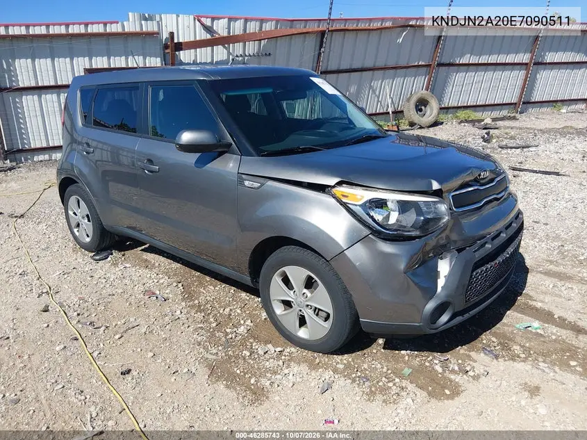 KIA SOUL 2014, VIN KNDJN2A20E7090511