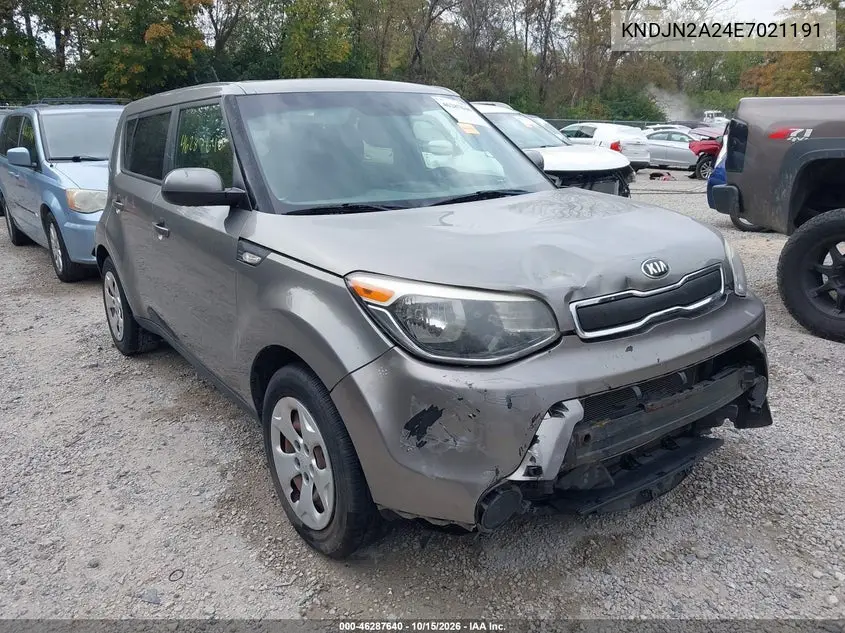 KIA SOUL 2014, VIN KNDJN2A24E7021191