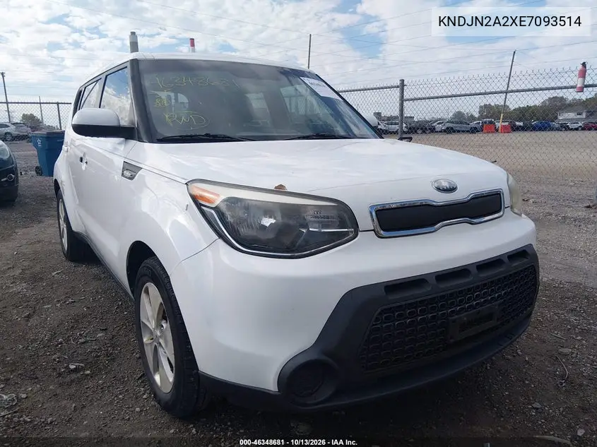 KIA SOUL 2014, VIN KNDJN2A2XE7093514