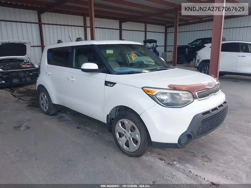 KIA SOUL 2014, VIN KNDJN2A27E7067629