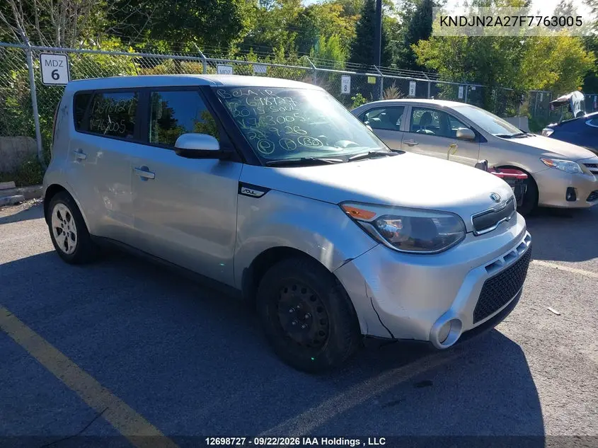 KIA SOUL 2015, VIN KNDJN2A27F7763005