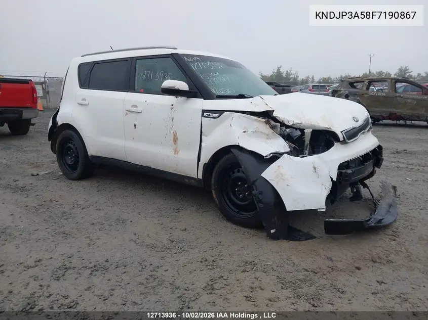 KIA SOUL 2015, VIN KNDJP3A58F7190867