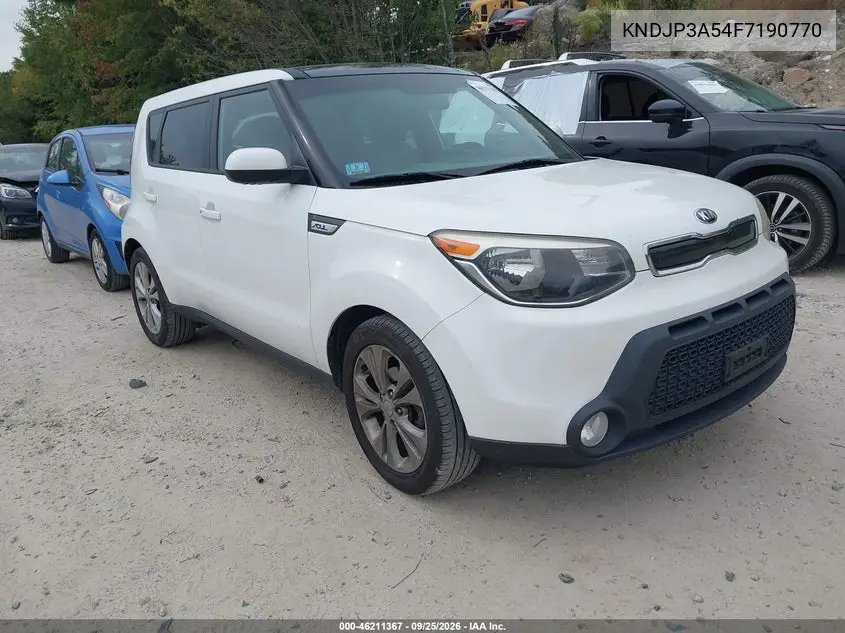 KIA SOUL 2015, VIN KNDJP3A54F7190770