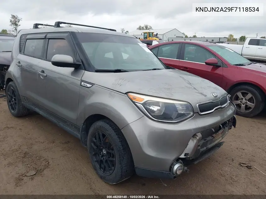 KIA SOUL 2015, VIN KNDJN2A29F7118534