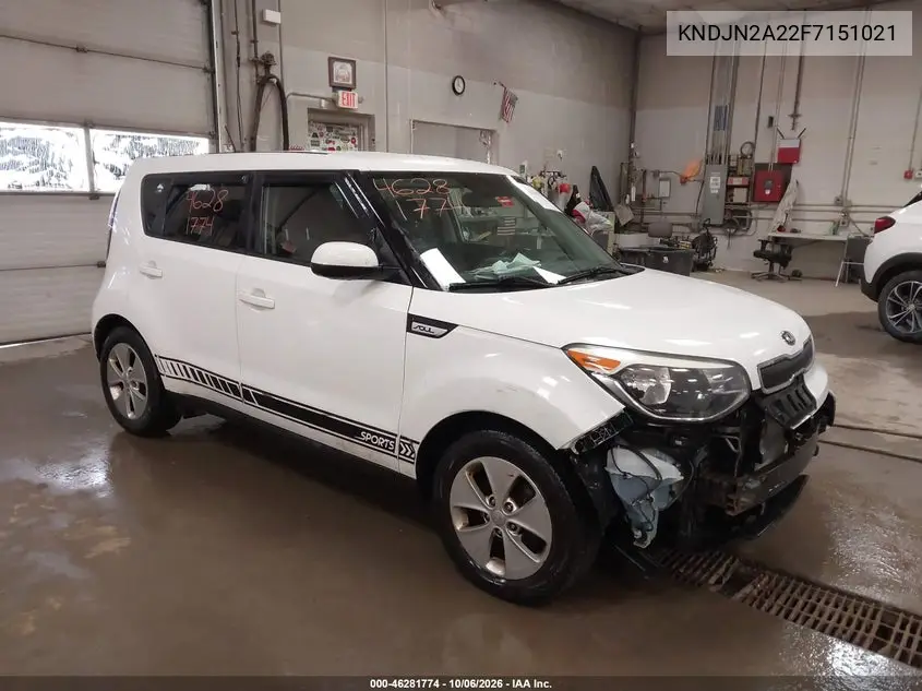 KIA SOUL 2015, VIN KNDJN2A22F7151021
