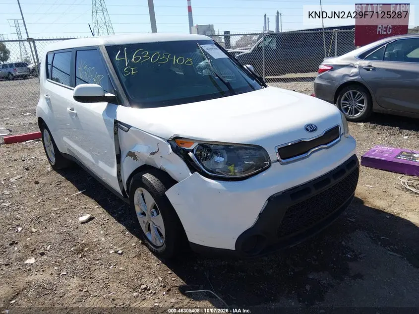 KIA SOUL 2015, VIN KNDJN2A29F7125287