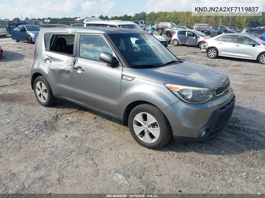 KIA SOUL 2015, VIN KNDJN2A2XF7119837