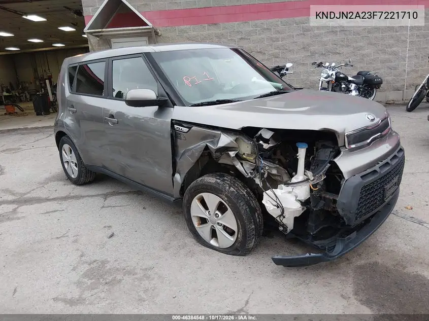 KIA SOUL 2015, VIN KNDJN2A23F7221710