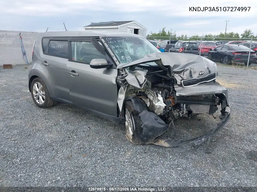KIA SOUL 2016, VIN KNDJP3A51G7274997