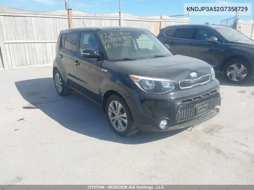 KIA SOUL 2016, VIN KNDJP3A52G7358729