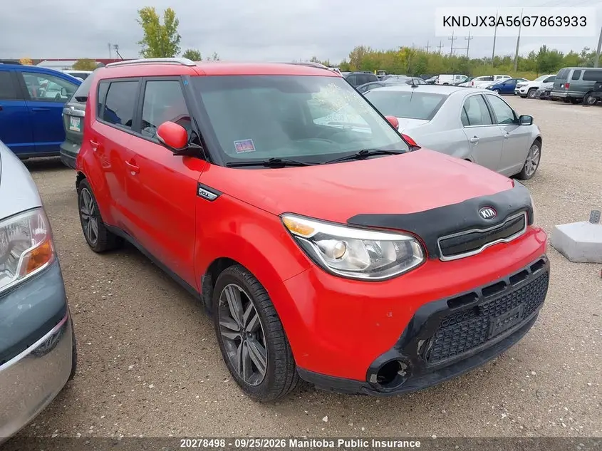 KIA SOUL 2016, VIN KNDJX3A56G7863933