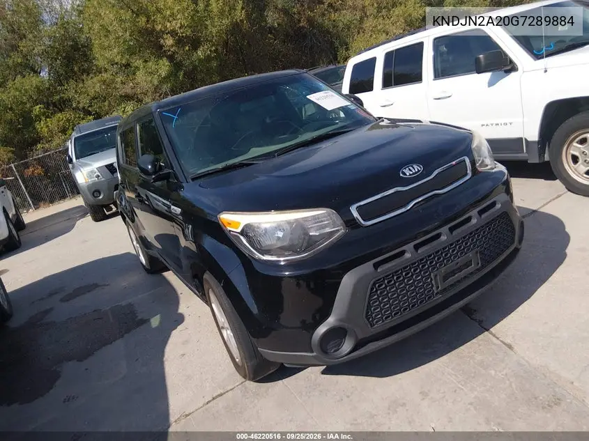 KIA SOUL 2016, VIN KNDJN2A20G7289884