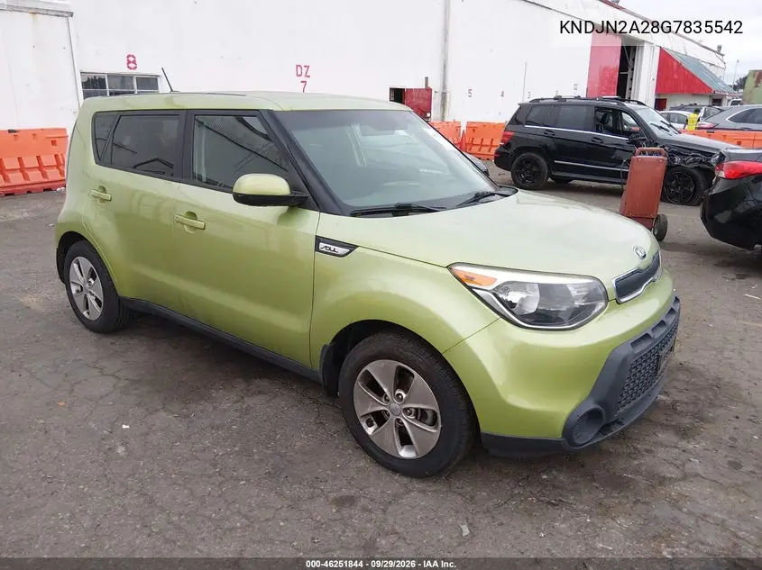KIA SOUL 2016, VIN KNDJN2A28G7835542