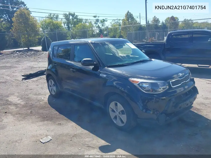 KIA SOUL 2016, VIN KNDJN2A21G7401754