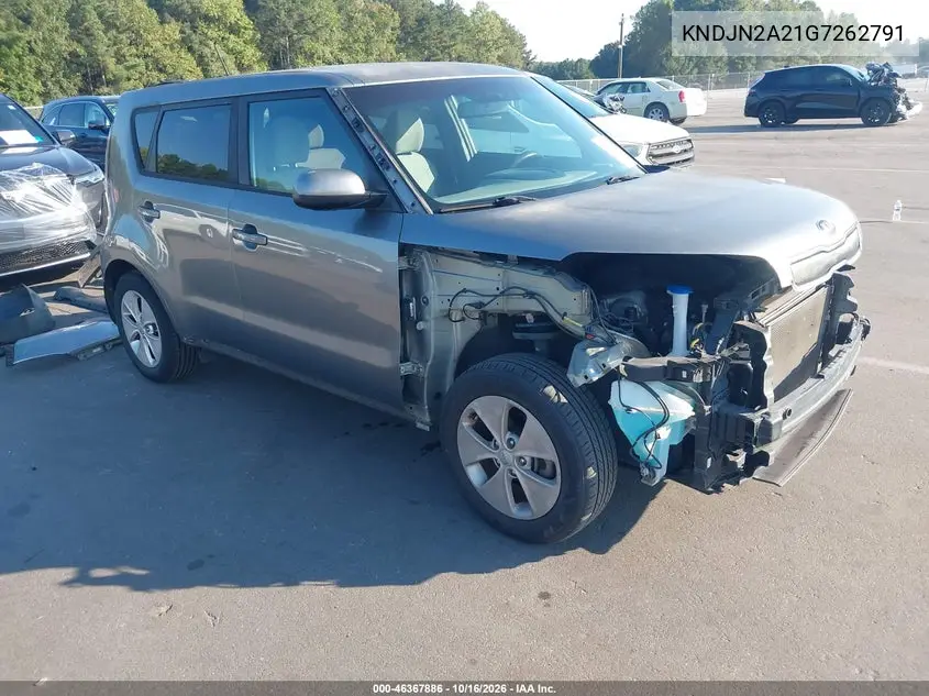 KIA SOUL 2016, VIN KNDJN2A21G7262791