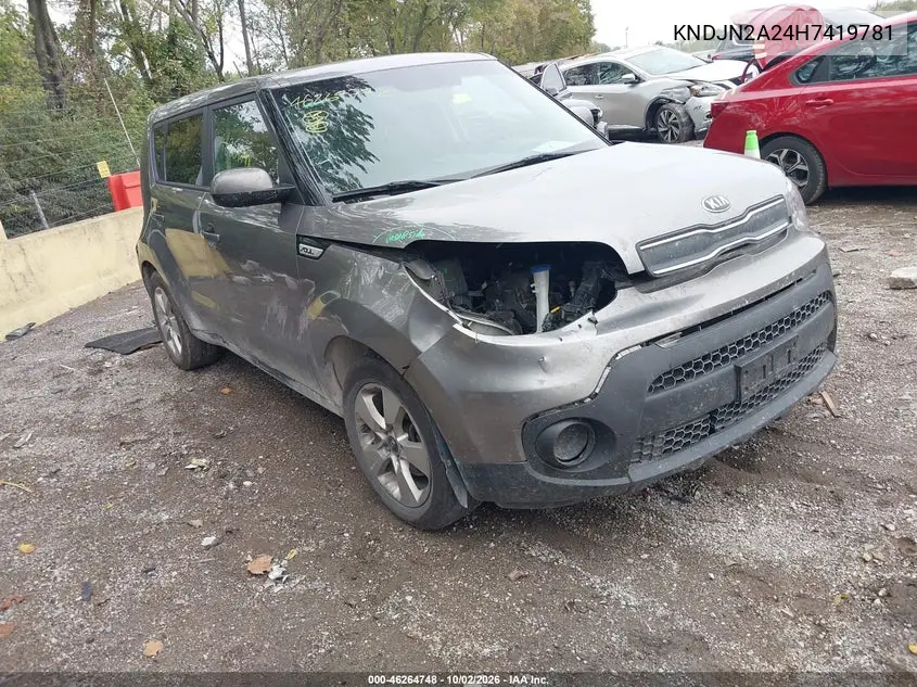 KIA SOUL 2017, VIN KNDJN2A24H7419781