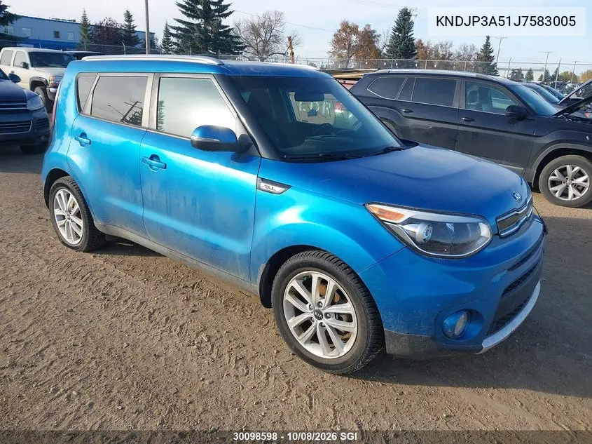 KIA SOUL 2018, VIN KNDJP3A51J7583005