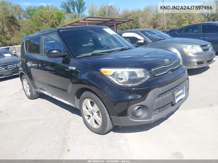 KIA SOUL 2018, VIN KNDJN2A24J7597986