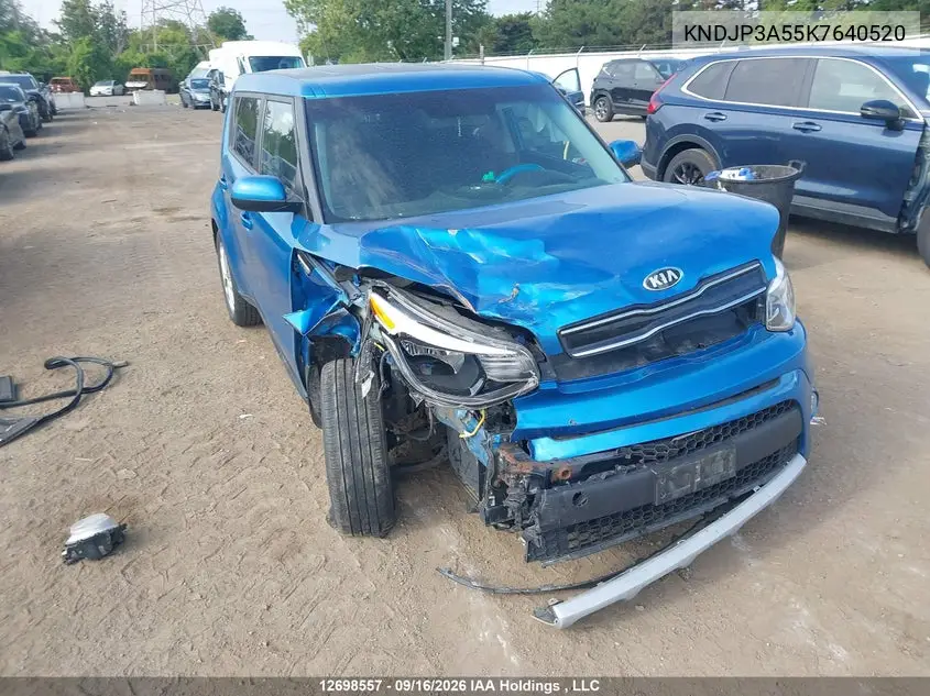 KIA SOUL 2019, VIN KNDJP3A55K7640520