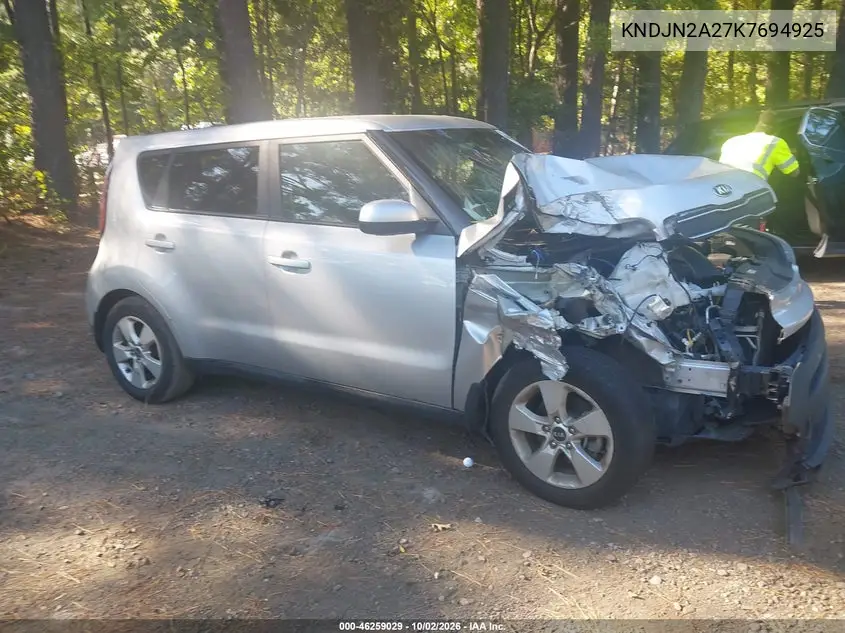 KIA SOUL 2019, VIN KNDJN2A27K7694925