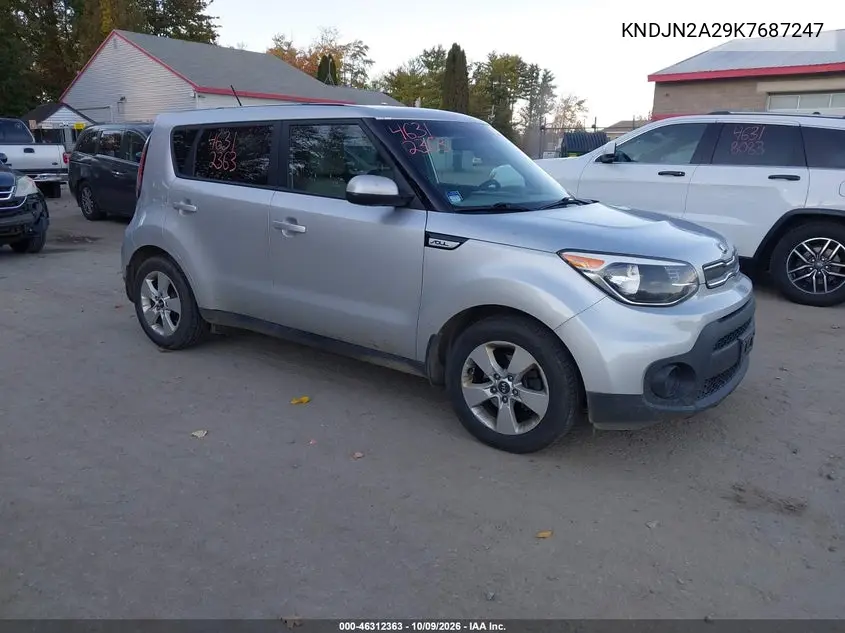 KIA SOUL 2019, VIN KNDJN2A29K7687247