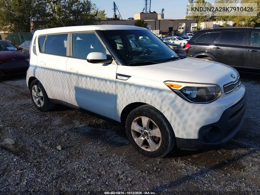 KIA SOUL 2019, VIN KNDJN2A28K7910426