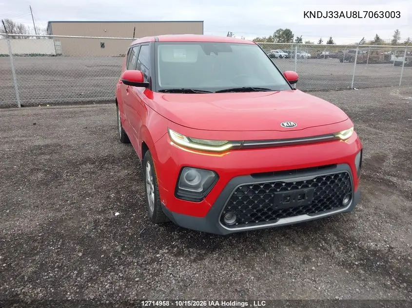 KIA SOUL 2020, VIN KNDJ33AU8L7063003