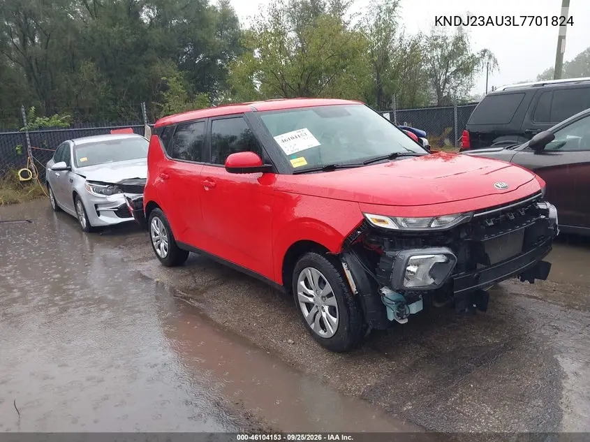 KIA SOUL 2020, VIN KNDJ23AU3L7701824
