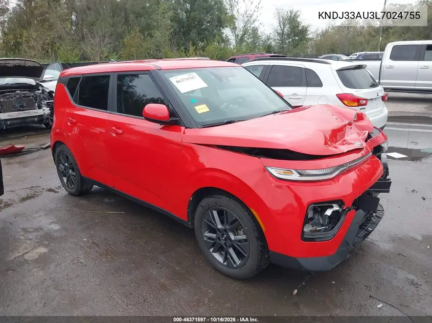 KIA SOUL 2020, VIN KNDJ33AU3L7024755