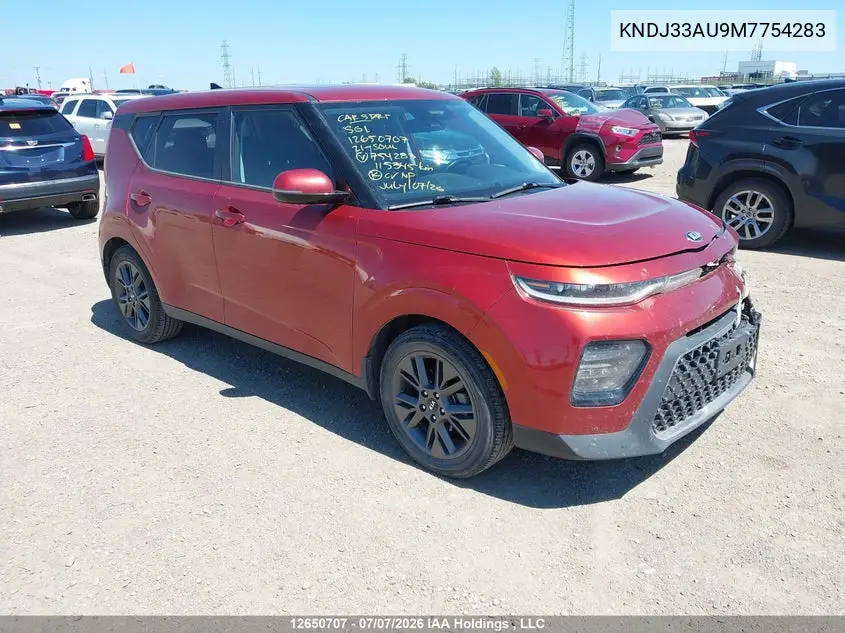 KIA SOUL 2021, VIN KNDJ33AU9M7754283