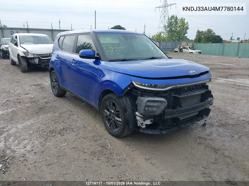 KIA SOUL 2021, VIN KNDJ33AU4M7780144