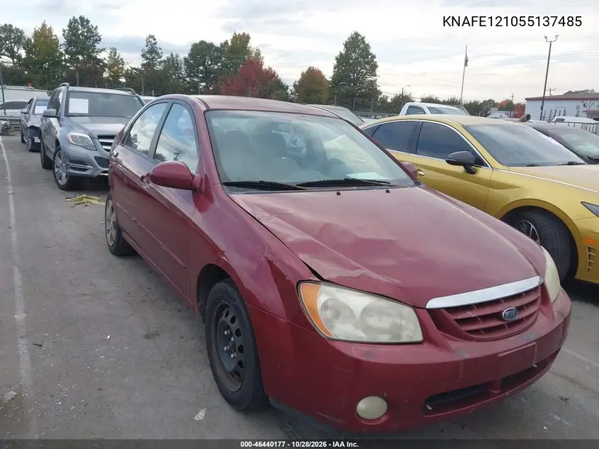 KIA SPECTRA 2005, VIN KNAFE121055137485