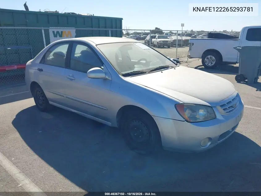 KIA SPECTRA 2006, VIN KNAFE122265293781