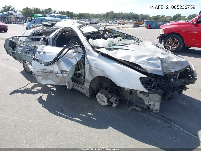 KIA SPECTRA 2006, VIN KNAFE121065236759