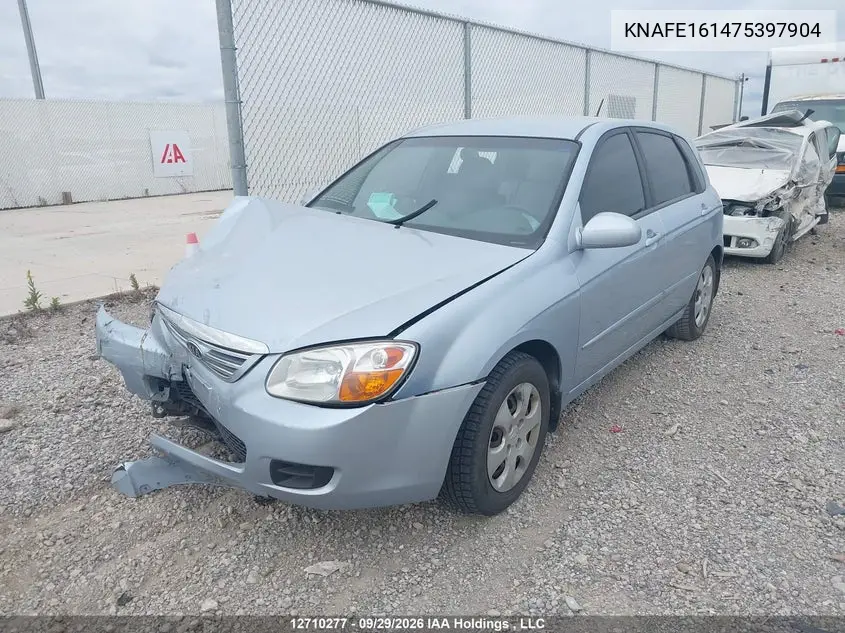 2007 KIA SPECTRA VIN KNAFE161475397904 — фото 2
