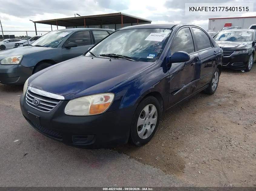 2007 KIA SPECTRA VIN KNAFE121775401515 — фото 2
