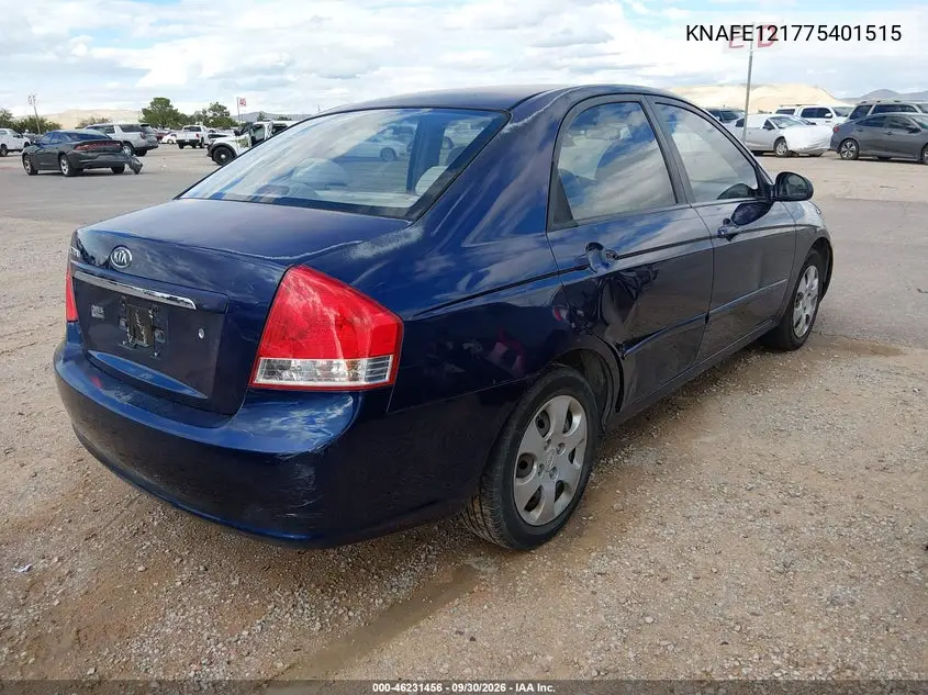 2007 KIA SPECTRA VIN KNAFE121775401515 — фото 4