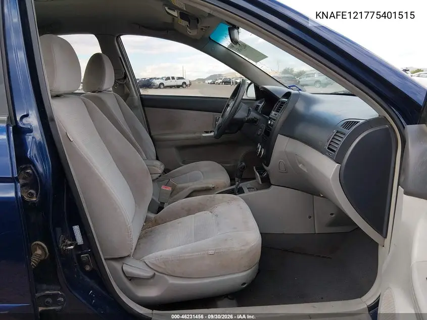 2007 KIA SPECTRA VIN KNAFE121775401515 — фото 5