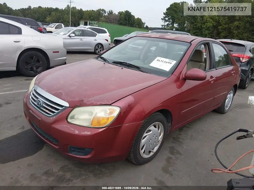 2007 KIA SPECTRA VIN KNAFE121575419737 — фото 2