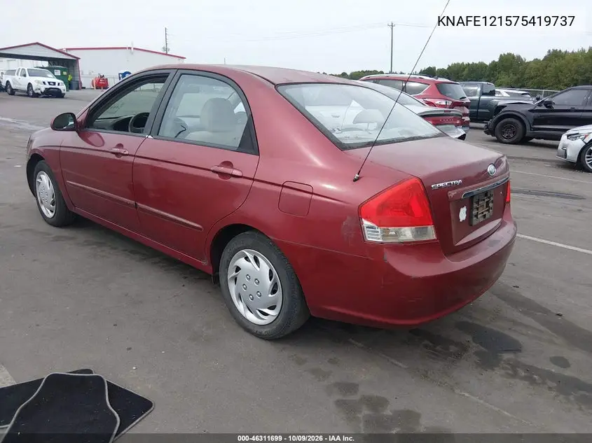 2007 KIA SPECTRA VIN KNAFE121575419737 — фото 3