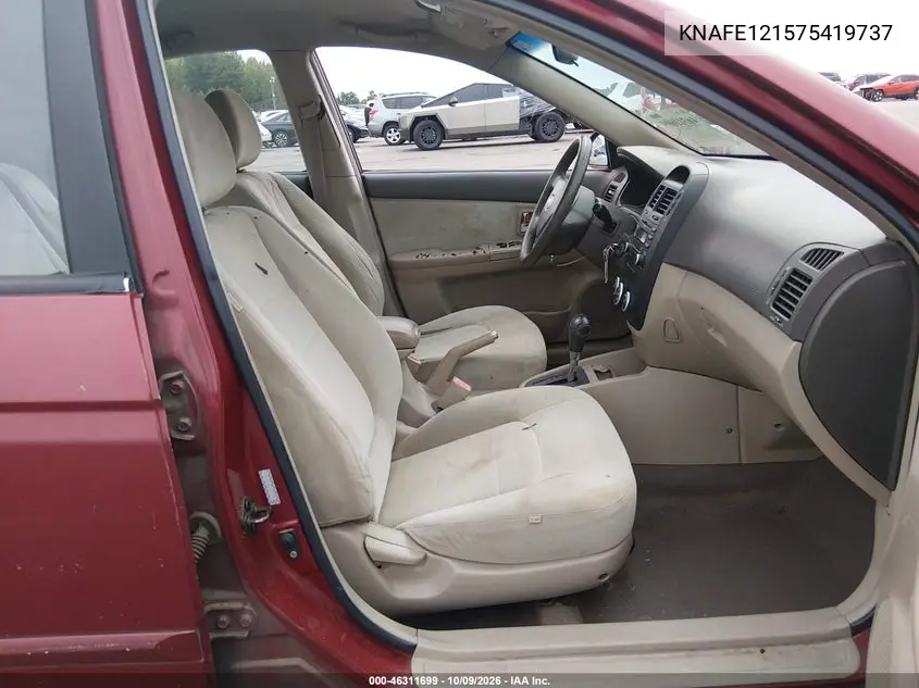 2007 KIA SPECTRA VIN KNAFE121575419737 — фото 5