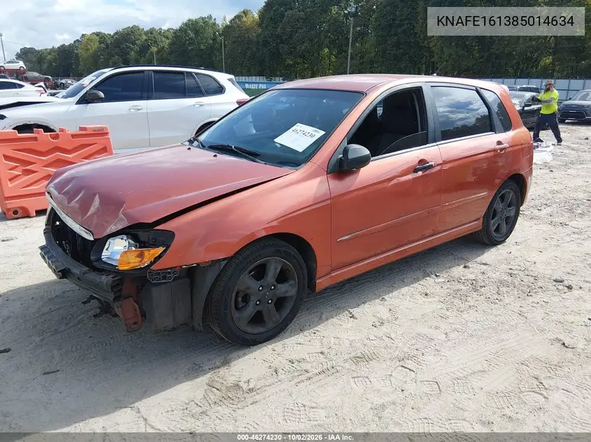 2008 KIA SPECTRA VIN KNAFE161385014634 — фото 2