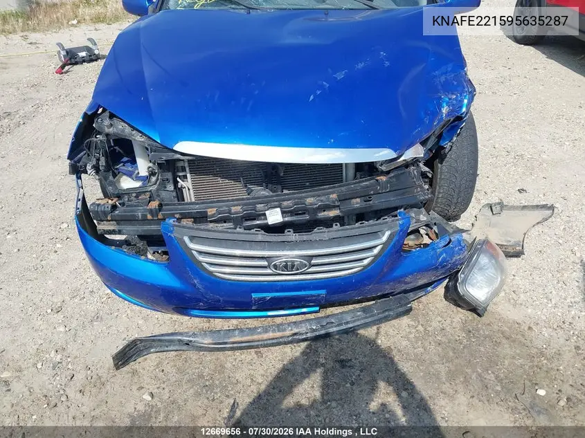 2009 KIA SPECTRA VIN KNAFE221595635287 — фото 12