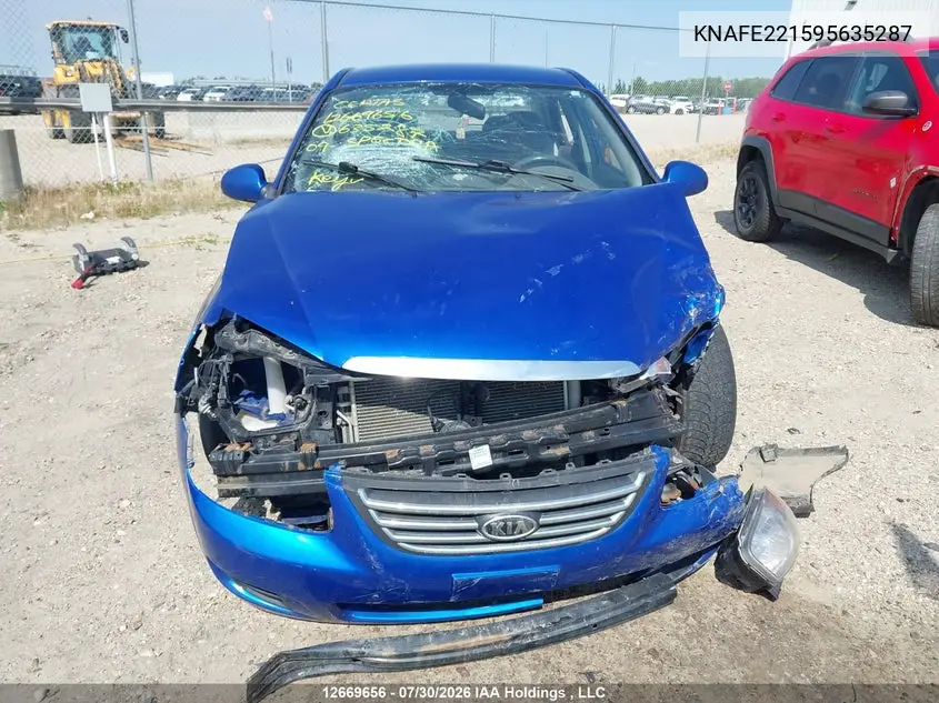2009 KIA SPECTRA VIN KNAFE221595635287 — фото 13
