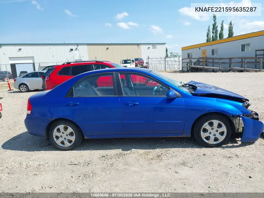 2009 KIA SPECTRA VIN KNAFE221595635287 — фото 14
