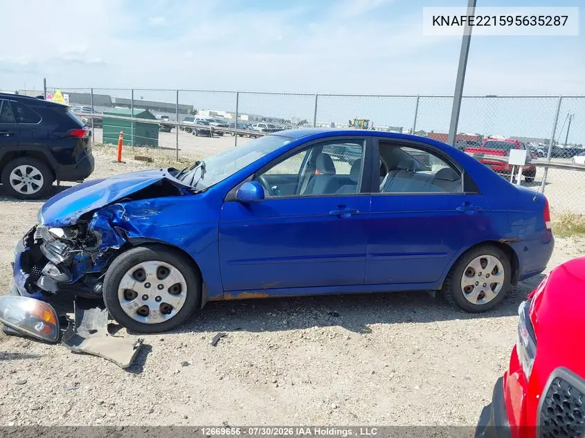 2009 KIA SPECTRA VIN KNAFE221595635287 — фото 15